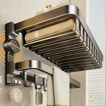 吸盤網籃浴巾架衛生間浴室置物架壁掛式毛巾架衛浴掛件套裝收納