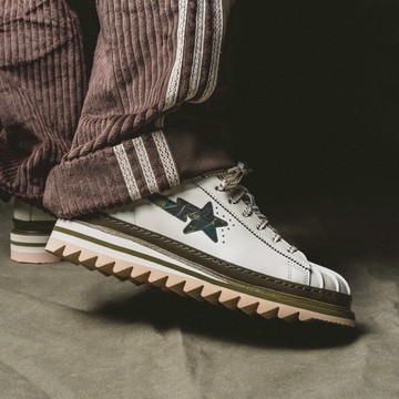 CLOT x BAPE x ADIDAS SUPERSTAR 綠迷彩 鋸齒底 陳冠希 三方聯名 KJ1473