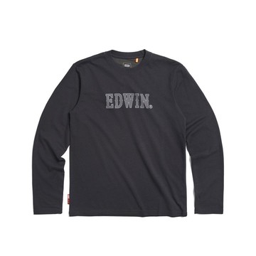 EDWIN 男裝 加大碼 WILDFIRE 經典印花長袖T恤 (黑色) #上衣