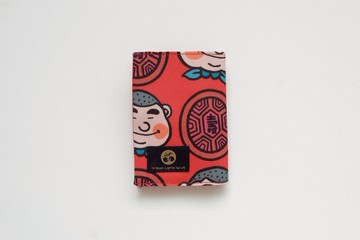 護照套  新丁粄印花 紅底配色