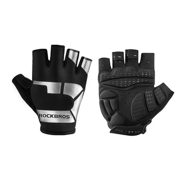 ROCKBROS 洛克兄弟 時尚透氣半指手套  黑色  M  1雙