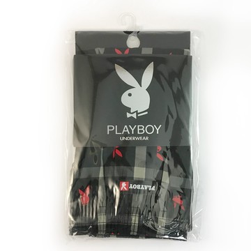 [家速配]Play Boy 印花平織平口褲-M(花色隨機出貨)