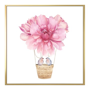 菠蘿選畫所 幸福起飛 • 金框  40 x 40cm  牡丹 粉色