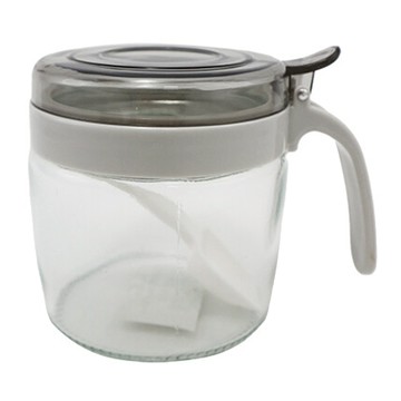 UdiLife 優的生活大師 magic cook 美廚圓形玻璃調味罐 Set 300ml 附匙 寬口徑 耐熱玻璃  1組