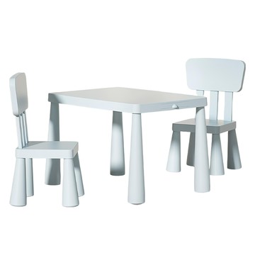 哩哩摳摳 LILIKOKO 歐風成長書桌椅 一桌兩椅  藍