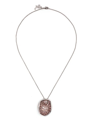 Raf Simons - hollowed crystal-charm necklace - men - Metal - One Size - Silver