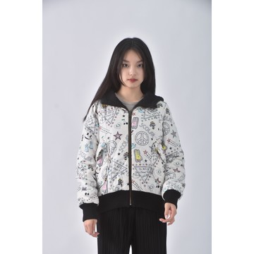 (S) 連帽白色外套二手衣