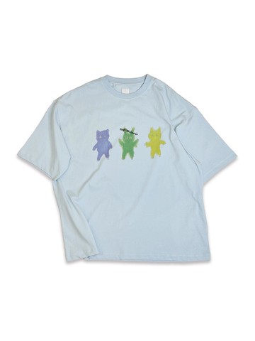 Bio-washed Drop-shoulder T-shirt [Sky Blue]
