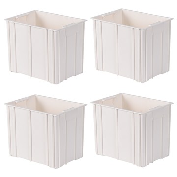 工業風可堆疊耐重收納盒  S(19 x 13 x 15cm)  卡其白  4個