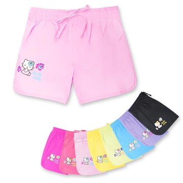 Hello Kitty凱蒂貓馬卡龍色 短褲 沙灘褲 休閒褲 睡褲 運動褲 大人小孩都可穿  KT-OB039【卡通小物】
