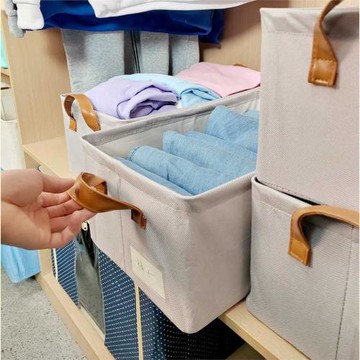 天竺棉水洗可折疊收納盒大號抽屜式內衣褲子整理箱宿舍衣物收納箱