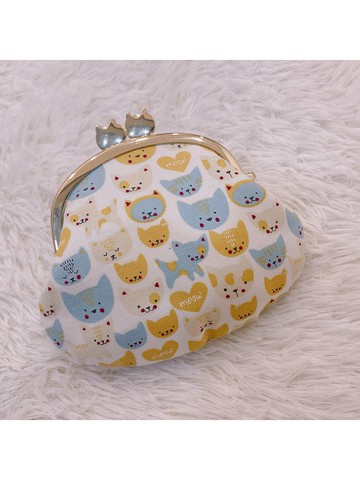 【TiNa 】手作口金錢包  貓頭口金零錢包 生日 禮物 可挑布製作