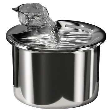 iCat 寵喵樂 圓型貓頭流水不鏽鋼飲水器 2L  FT333  1個