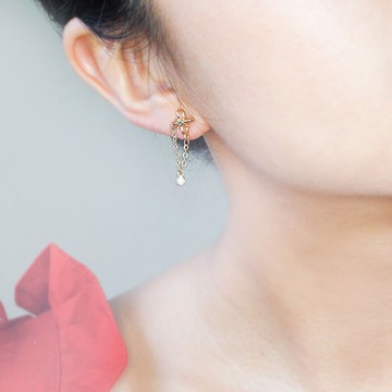 Giftest 18K鍍金 / 慈繩愛索基督教耶穌福音飾品耳環聖經水晶J19