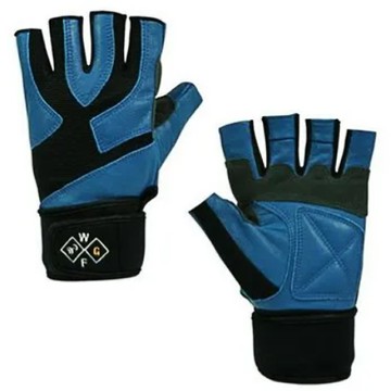 [WELL FIT 威飛客]3M Grip止滑+AVS防震 山羊皮 腕式健身手套 (寶藍)