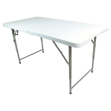 FOSO 塑鋼萬用折疊桌 輕巧便攜 易於收納 適用於各種場合  白色  122 x 60 x 74cm