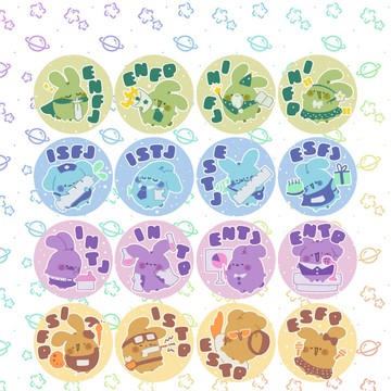 【兔腸星球】MBTI 3.2cm磁鐵徽章【預售】