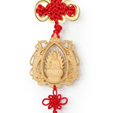 慈緣正堂 木雕雙面觀音掛件掛飾 雕刻木工藝品掛件家居裝飾品掛件