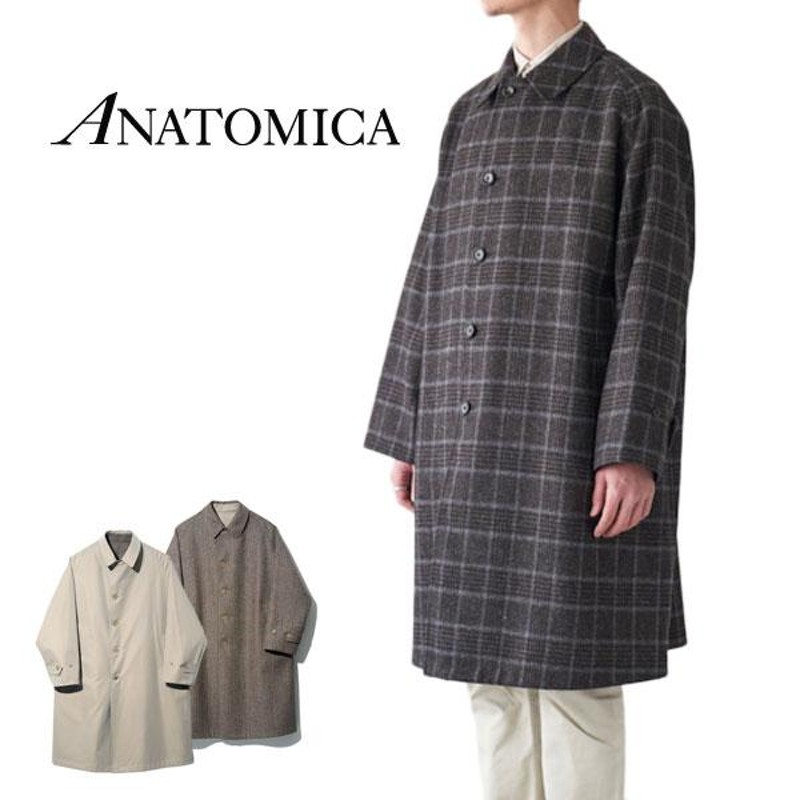 ANATOMICA アナトミカ リバーシブル チェック シングルラグランコート