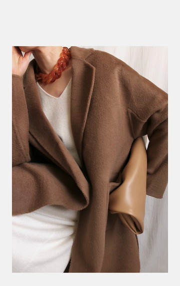 祕魯阿爾帕卡羊駝絨羊毛類皮草綁帶長大衣