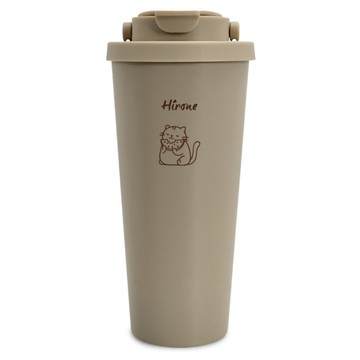 Hirone 304不鏽鋼鈦陶瓷珍奶雙飲杯  奶茶色  1個  710ml