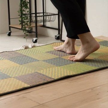 【質感居家】藺草腳踏墊ColorBlock 榻榻米職人美學 釋放腳底壓力