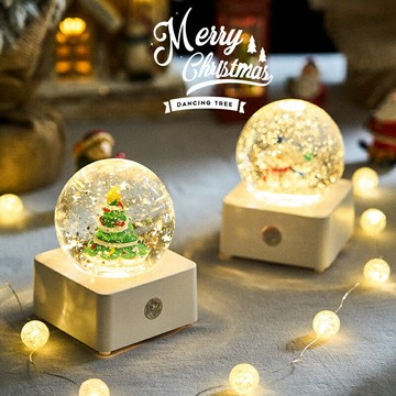 圣诞节装饰品主题氛围布景场景布置装扮桌面小夜灯摆件道具八音盒 99購物節