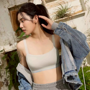 [Banana Pie]IN ECO極短平口BRA TOP-模糊灰