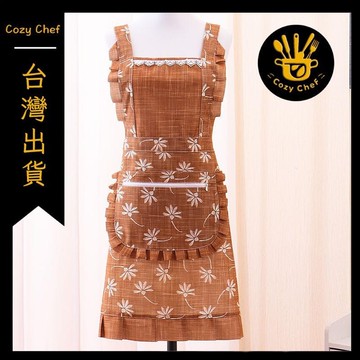 ✨️臺灣出貨✨️暖廚小築✅可開發票新款時尚口袋圍裙帶拉鍊廚房家用做飯圍腰防污耐髒成人上班工作服