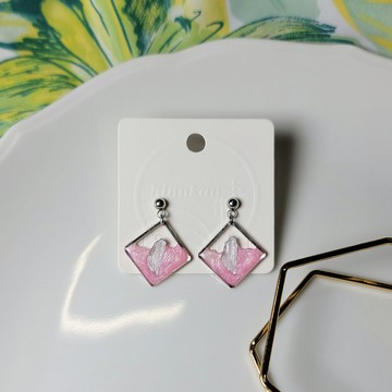 飄洋 台灣 手繪熱縮片 耳環