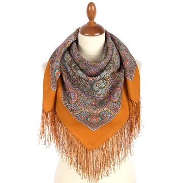 正品 Павло́во Поса́д 俄羅斯披肩圍巾 柔軟 100% 羊毛 89x89 公分 2006-16