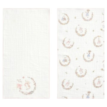 奇哥 比得兔天絲三層紗布澡巾 沐浴巾/拍嗝巾/紗布巾/口水巾 2條  花冠  30 x 60cm