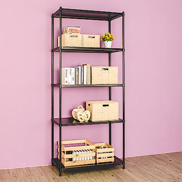 dayneeds 沖孔 90x45x210cm五層收納架(烤漆黑) 層架/置物架/儲藏架