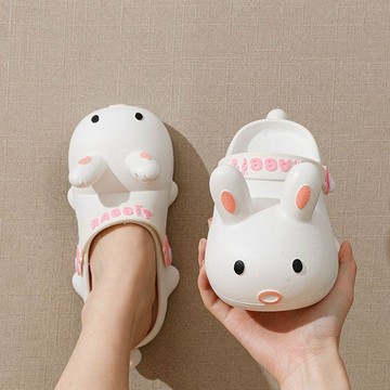 🍒壹灣出貨🍒ECAC親子卡通洞洞鞋女童夏季居家室內外穿沙灘可愛小兔包頭拖男孩
