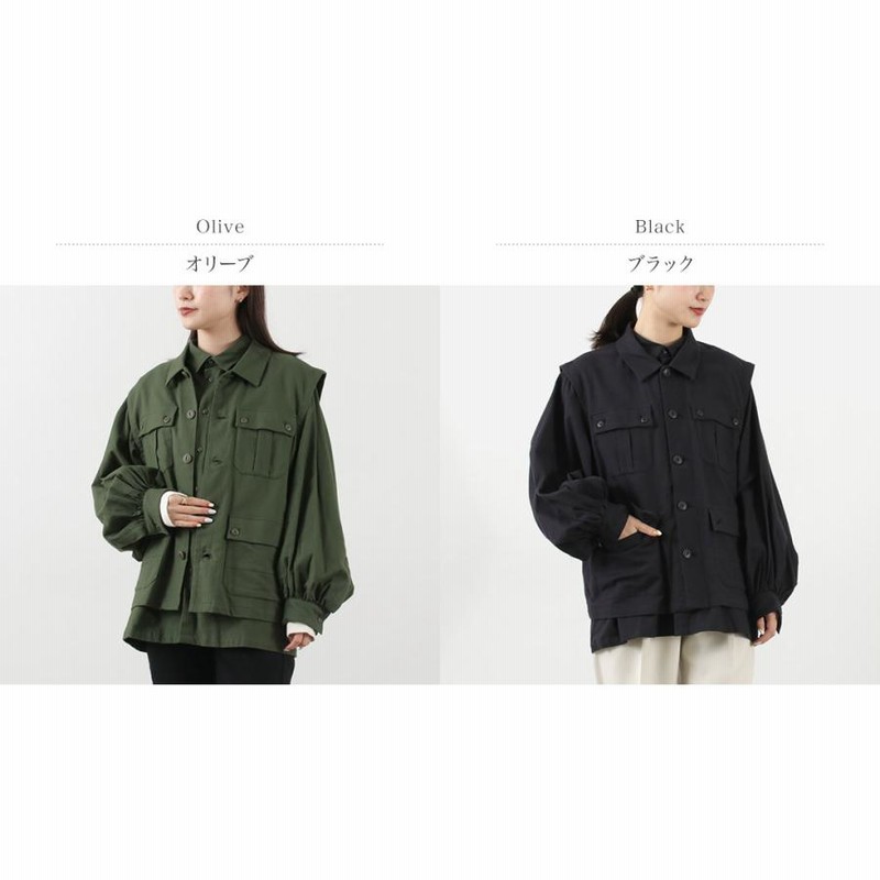 F/CE.（エフシーイー） レイヤード コットンシャツブルゾン レディース ミリタリー ベスト セット 日本製 F/CE. F/CE.（エフシーイー） レイヤード コットンシャツ