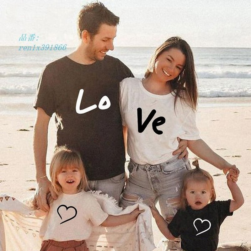リンクコーデ 親子 セット親子 ペアルック 赤ちゃん ロンパース 親子コーデ Love Tシャツ 親子ペアルック プリント 親子 ペアtシャツ ペアtシャツ 通販 Lineポイント最大0 5 Get Lineショッピング