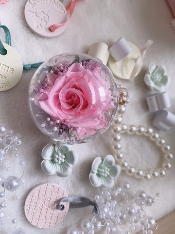 【客製化禮物】永生玫瑰花鑰匙圈