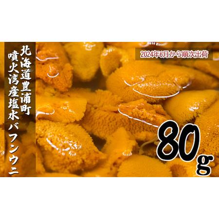 ふるさと納税 うに 塩水 バフンウニ 80g 北海道 豊浦 噴火湾 雲丹 2024年6月下旬〜7月順次出荷　配送不可地域：離島 北海道豊浦町