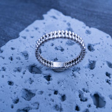 圓珠造型 純銀戒指 可選色 免運【訂製生產】S-080