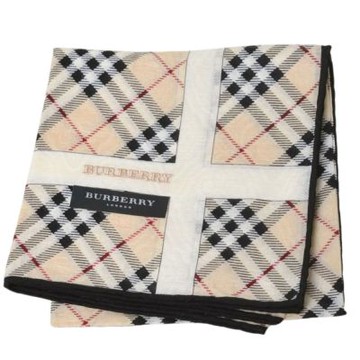 BURBERRY 經典斜格紋字母刺繡LOGO帕領巾(淺駝色/54CM)