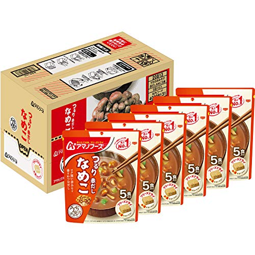 アサヒグループ食品 アマノフーズ うちのおみそ汁赤だしなめこ5食 6袋