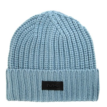 MICHAEL KORS 品牌方標霧霾藍色粗線編織毛帽