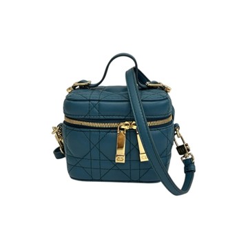 Dior 迪奧 Lady Dior Vanity Case 肩背包 藍色 Cannage 羊皮 S0935ONMJ 【二手名牌BRAND OFF】
