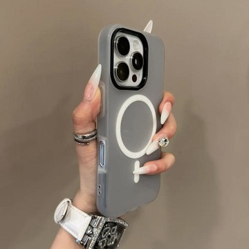 韓系純色簡約磨砂膚感二合一磁吸手機殼適用於iPhone12/13/14/15/16/17/磨砂硬殼/手機保護殼/防摔殼