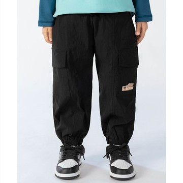 人氣卡通 - 卡通汪汪隊抗靜電休閒長褲/工裝褲-卡通人物阿奇-黑色