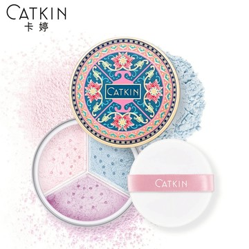 CATKIN卡婷 三色芙蓉蜜粉定妝粉控油持久平價防水防汗不脫妝粉餅乾皮油皮 12g