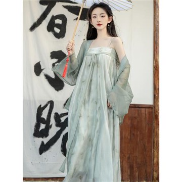 新中式女國風裝2024春款改良漢服日常可穿上班穿漢元素禪意連衣裙