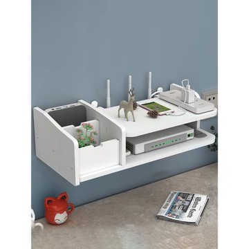 路由器置物架免打孔電視機頂盒wifi托架墻上家用客廳收納盒放置架