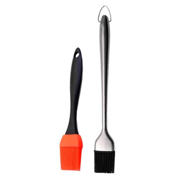 不銹鋼硅膠刷耐高溫燒烤刷油刷不掉毛廚房油刷烤肉刷烘焙刷子套裝