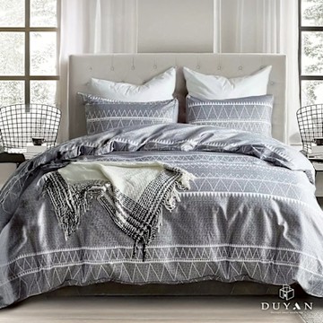 【DUYAN 竹漾】舒柔棉雙人加大四件式鋪棉兩用被床包組 / 格雷塢堡